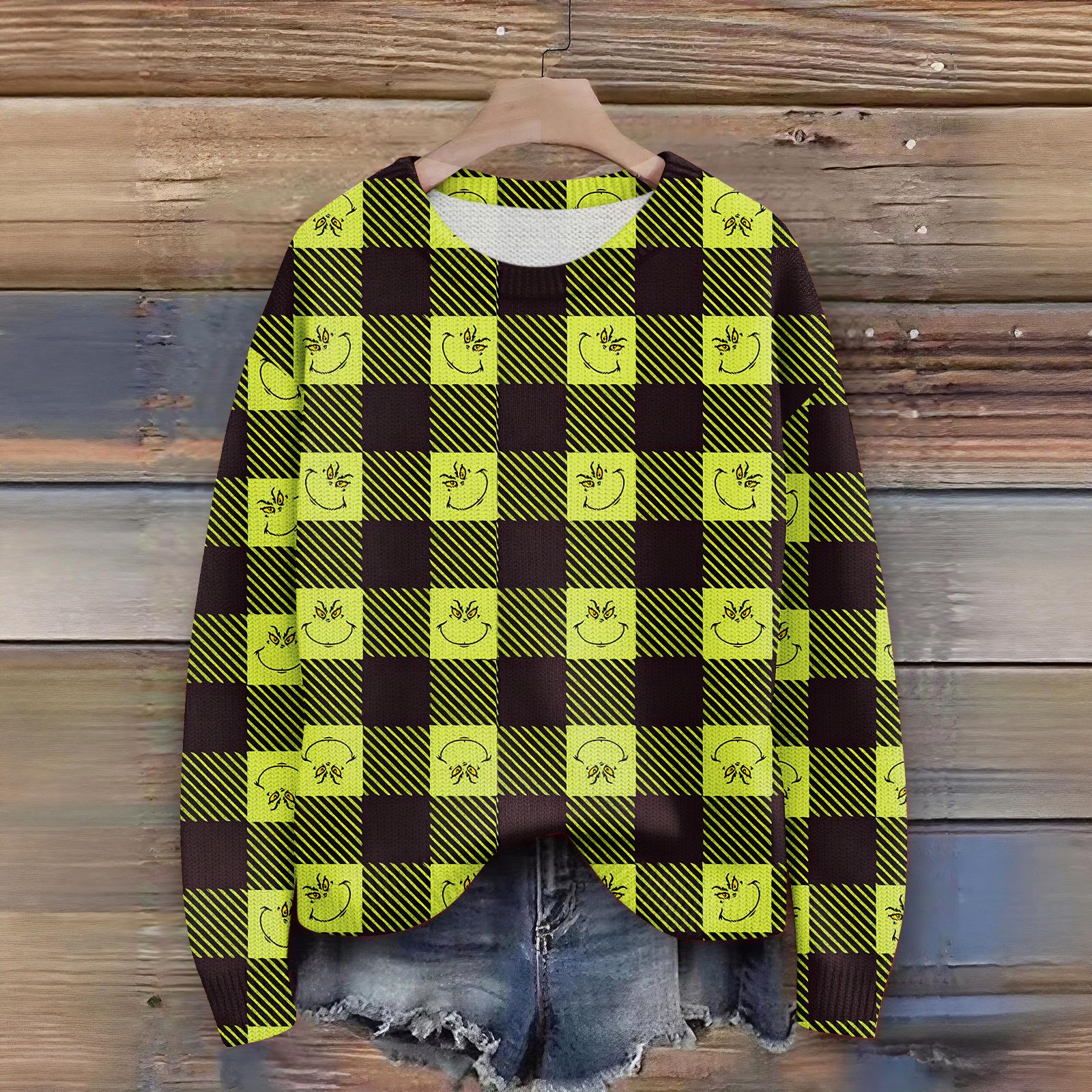 

Пуловеры с длинным рукавом для женщин, с круглым вырезом, повседневные, милые, с принтом, вязаные, оверсайз M