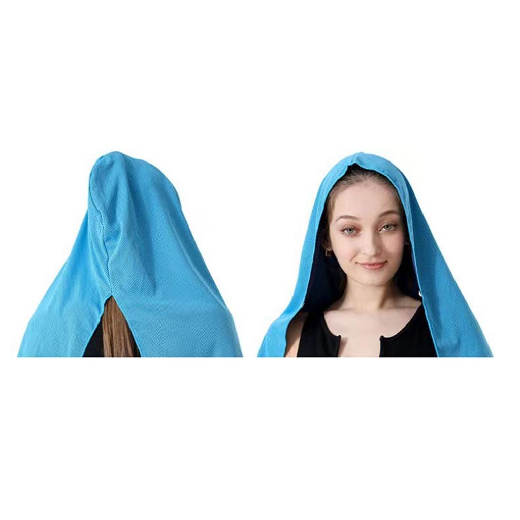 Sommer Kühlendes Kopftuch Schnelltrocknendes Kapuzenhandtuch Eisseidenschal Sonnenschutz für Sport Outdoor Fitnessstudio Yoga Nackenwickel