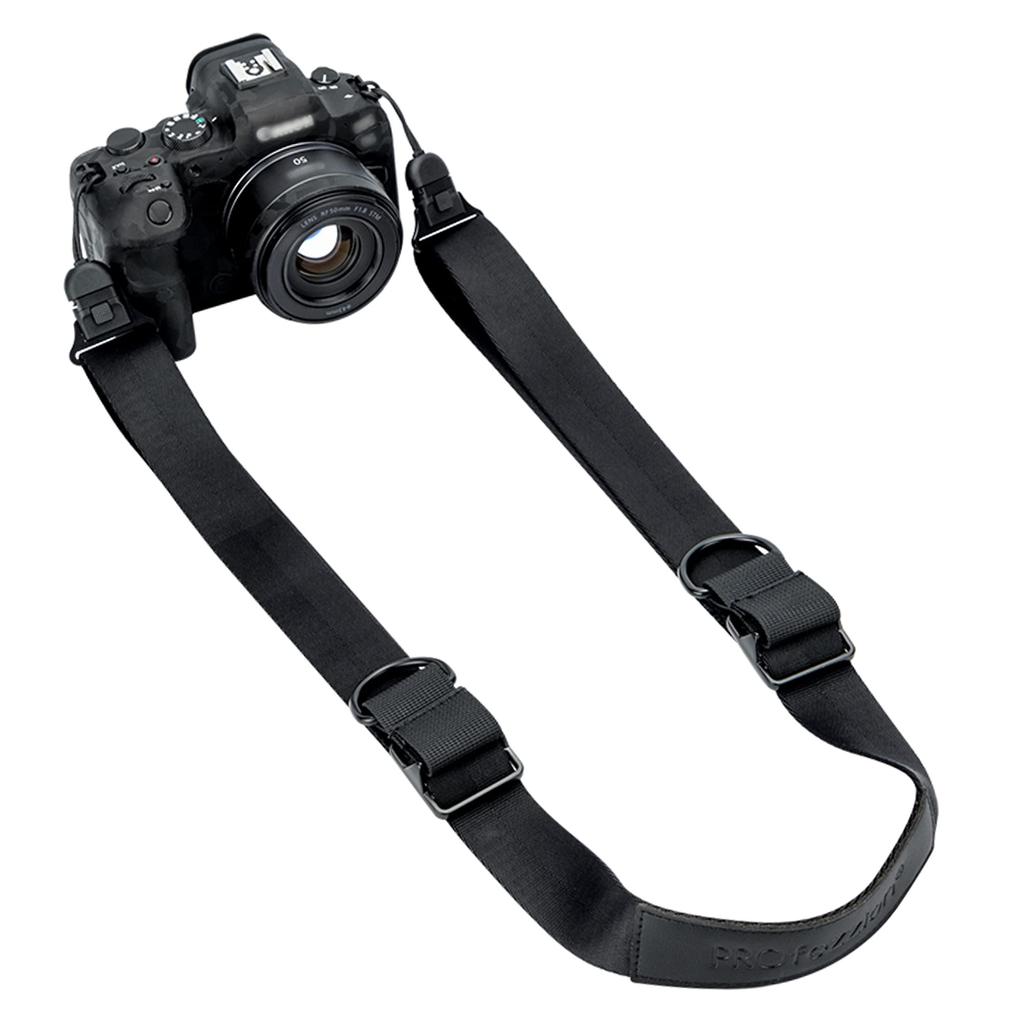 PROfezzion Shoulder Camera Neck Strap with Quick Release Plate for DSLR Compatible with and Stylish Camera Black Strap, Arca-Swiss Cameras, Canon,