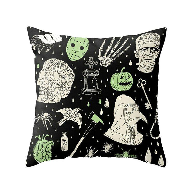 Fronha de Almofada com Estampa de Halloween Super Macia Ideal para Decoração de Casa e Presentes