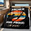 Archer And Proud Sunset Blanket Personalized Name Soft Comfortable Stylish Blanket Car Blanket Perfect For Travel Camping Outdoor Home Suitable For