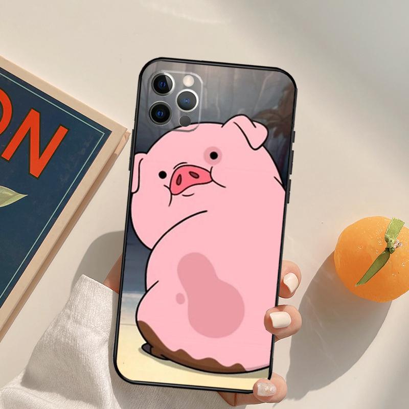 Cartoon Pig Funda Case For iPhone 16 Pro Max 15 14 11 12 13 Pro Max Mini XR 16e 16 15 Plus Phone Cover