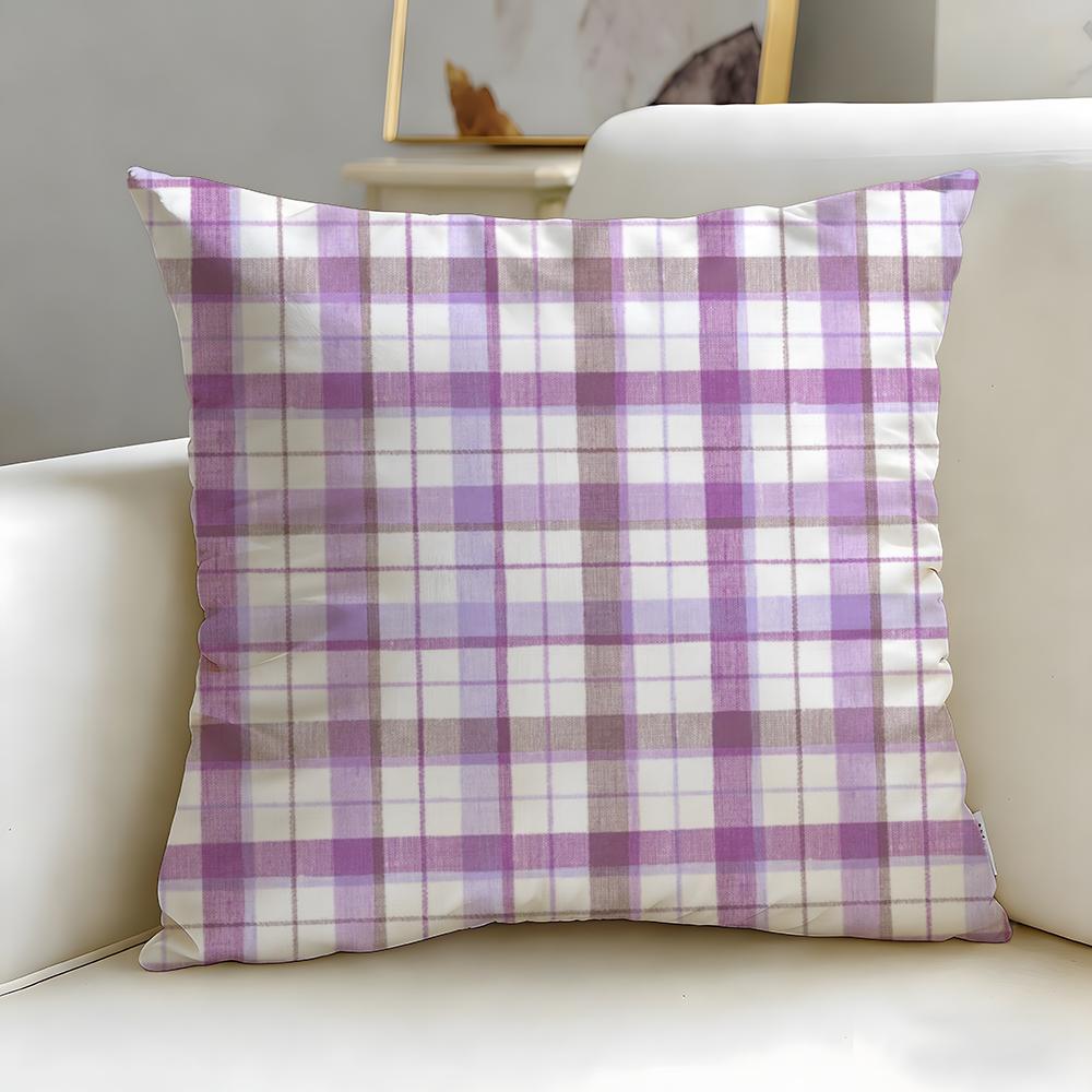 Solid Color Patchwork Floral Cushion Cover Soft EasyWash Pillow Case Versatile for Couch Bed Travel and Office