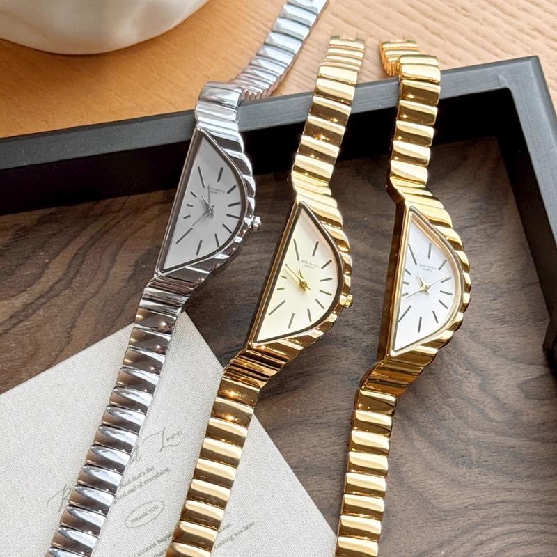 Original Irregular Women's Quartz Watch Golden Ladder Creative Clock Steel Waterproof Bracelet Women's Watch