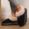 Woman Casual Platform Fluffy Slippers Faemale Fashion Plush Warm Cotton Shoes Couples Comfort Thick Soled House Warm Slippers