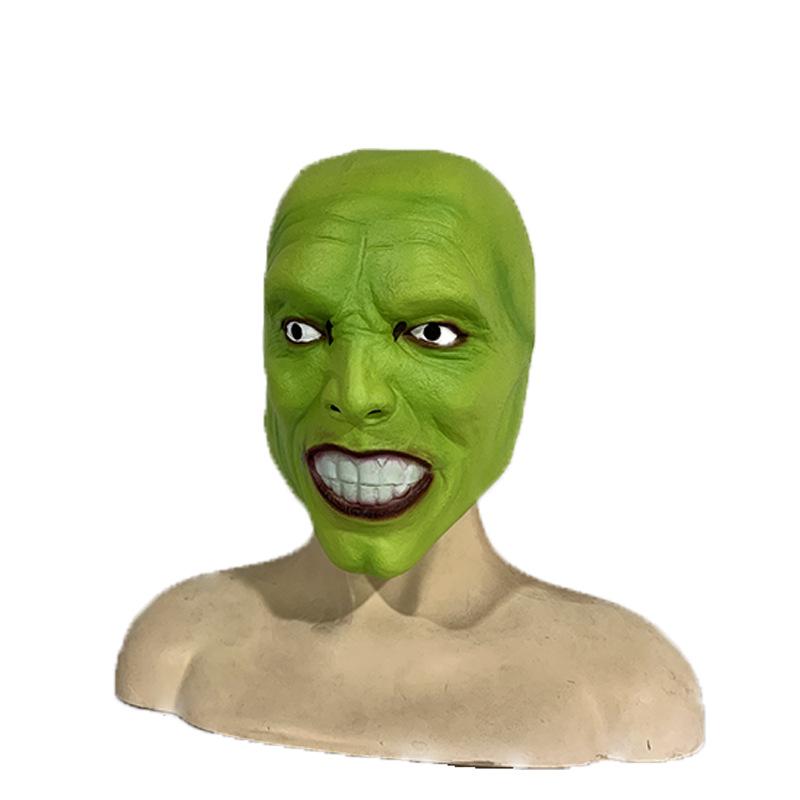 Halloween Grinch Mask, Jim Carrey Latex Green Headgear, Funny Headgear Character Mask