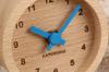 KATOMOKU Muku Mini Clock Round Blue Wooden Table Clock km-26BL 85×85×46mm
