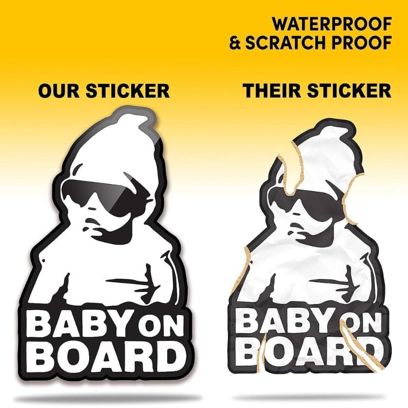 Set Of 2 Baby On Boards Car Stickers Easy To Apply & Remove Baby On Boards Vehicle Decals Automotive Exterior Decorations