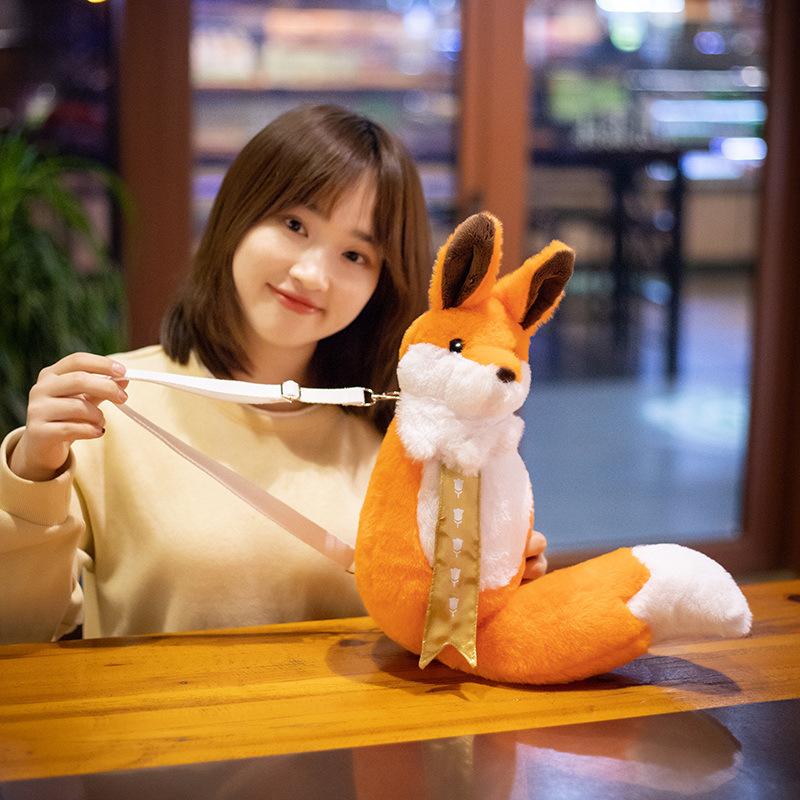 Cute Animal Little Fox Bag Plush Toy Doll Girl Messenger Bag Shoulder Bag Portable Versatile Backpack