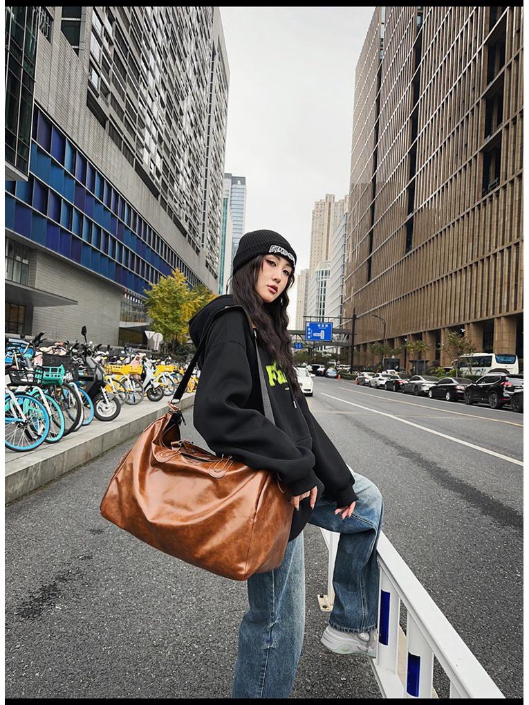 Ruiying Retro Vodotěsná Unisex Cestovní Taška z PU Kůže - Velká Kapacita, Zavazadlo do Posilovny a Letadla