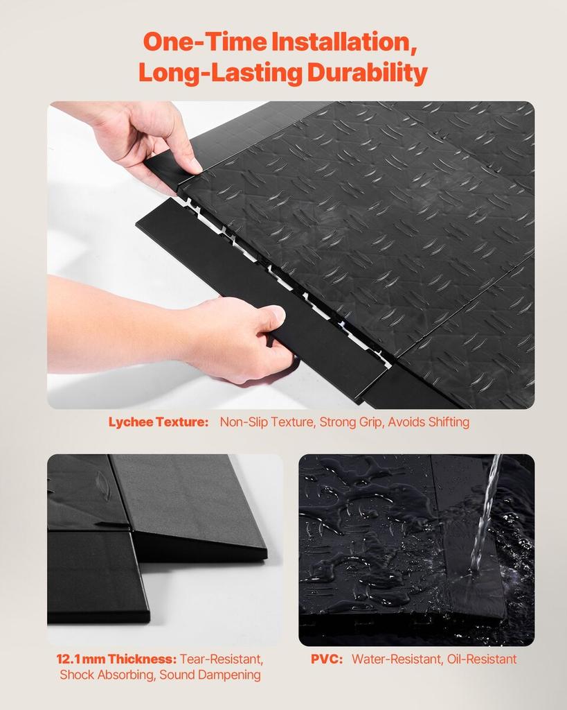 Female Garage Floors Transition Edge Kit, 15 PCS Sturdy PP Interlocking Modular Garage Floor Edging Slip-resistant, Easy Assembly Compatible Only With