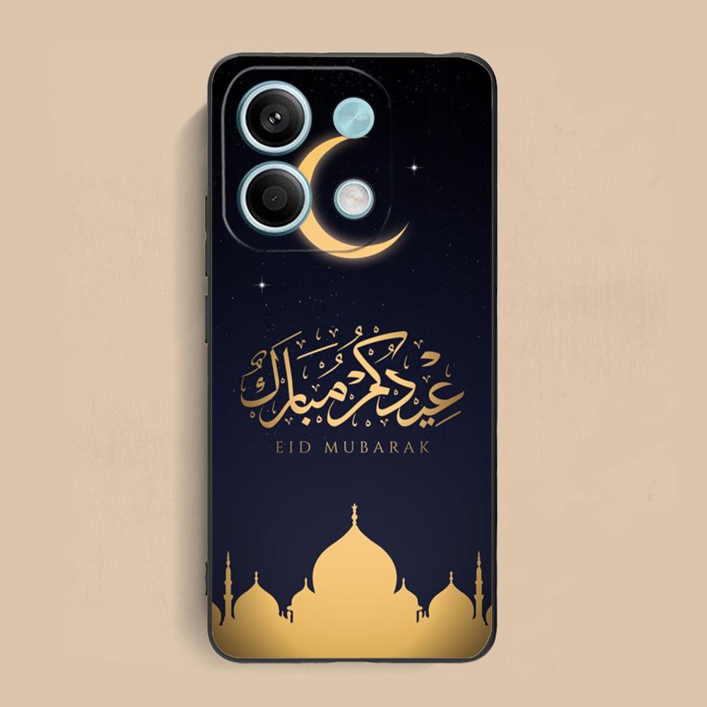 Eid Mubarak Mobilskal för Xiaomi Redmi Note 14 13 12 11 S Pro Plus 4G 5G Färgstarkt Tryckt Fodral Fodral Lyxigt Vackert