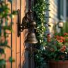 Wall Mount Witch Doorbell Witch on Broom Design Decorative Accessory Cast Iron Door Hanger Bell Outdoor Decorative Bell