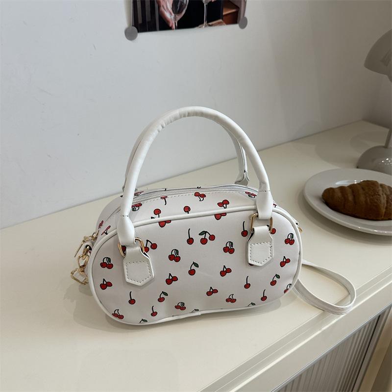 2025 Summer New Cherry Portable Fashion Bag Handbag Large Capacity Cute Commuter Shoulder Pillow Bag