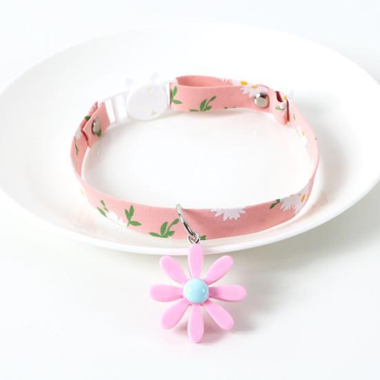 Puppy Collars Soft Cat Accessories Multicolor Adjustable Marguerite Flower Cat Collar for Pet