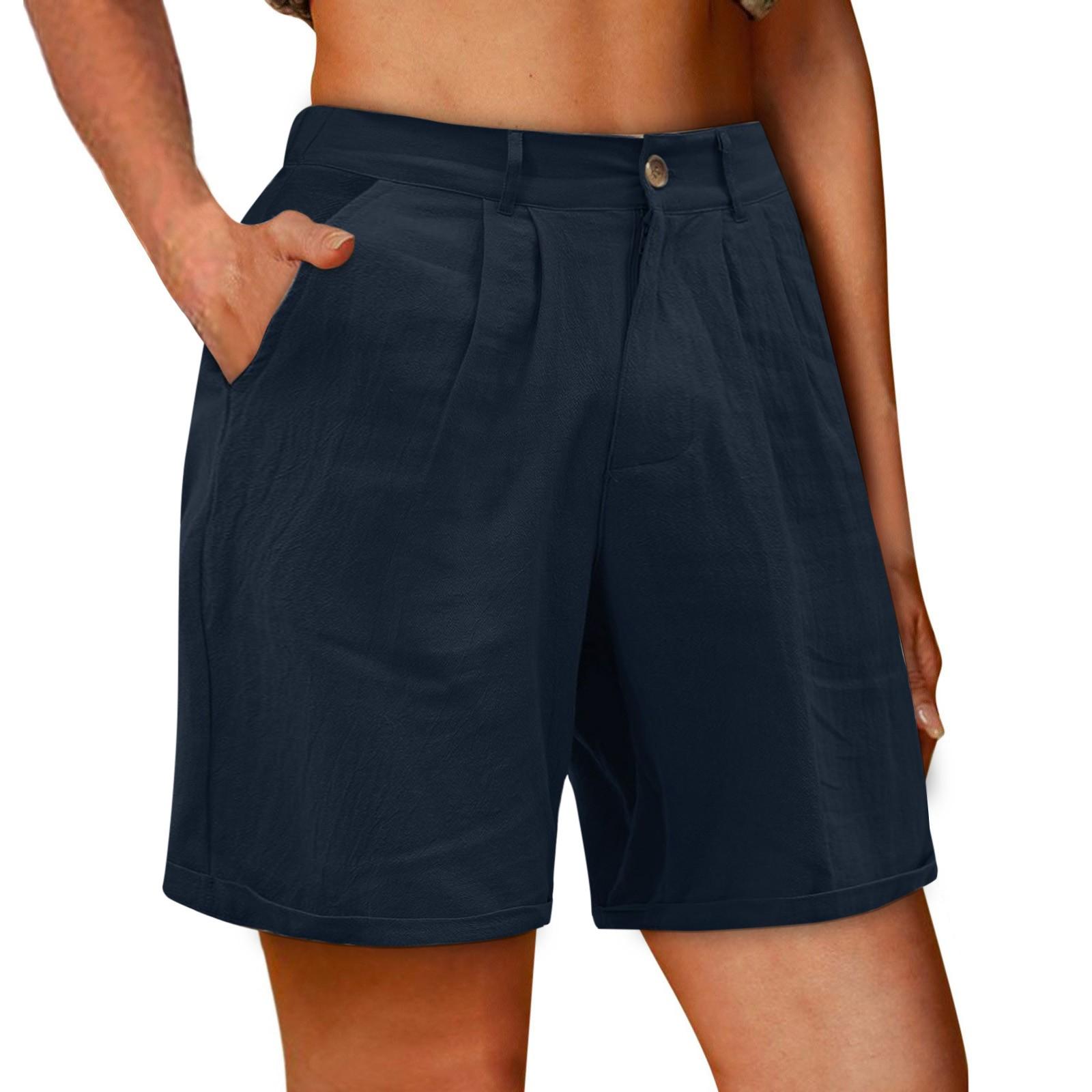 

Женские модные повседневные хлопковые однотонные пляжные шорты из конопли, брюки XL