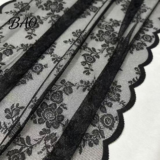 Long Lace Table Runner French Runner, Black & White Vintage for Coffee Table, Shoe Cabinet, Dining Rectangular Decorative Tablecloth Home Fine Crochet