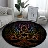 World Tree Round Rug Area Rug Viking Norse Mythology Print Round Carpet Living Room Bedroom Floor Mat Playroom Soft Round Carpet