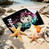 Custom Name Personalized Singer Print Beach Towel, for Trip Camping Beach Party Home Decor, Birthday Gift for Family & Friends