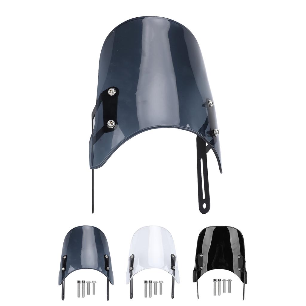 Motorcycle Front Windshield Unbreakable PMMA Panel Front Wind Deflector with Mount Bracket for Scram