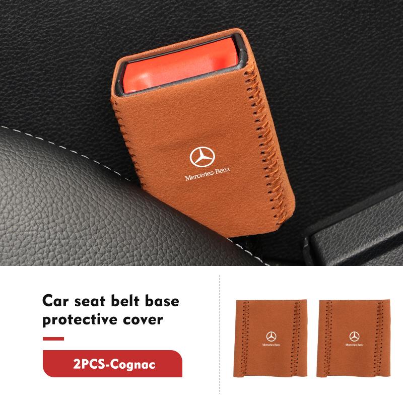 D1-2pcs Car Suede Belt Buckle Protector Anti-Scratch Safety Base For Benz W202 W212 W126 W140 W168 W177 CLS GLE GLC GLS CLA