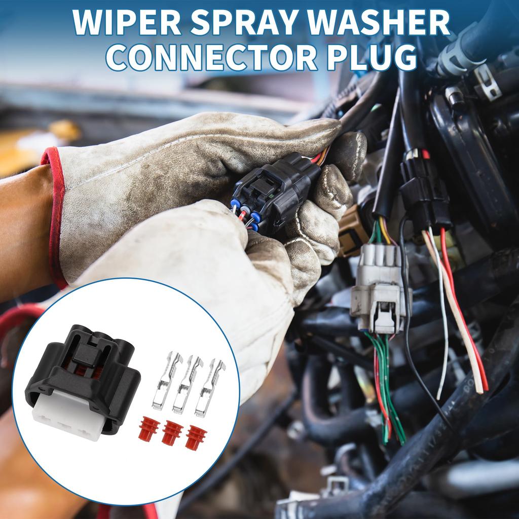 A ABSOPRO 3 Pin Wiper Spray Washer Connector Plug Number:
