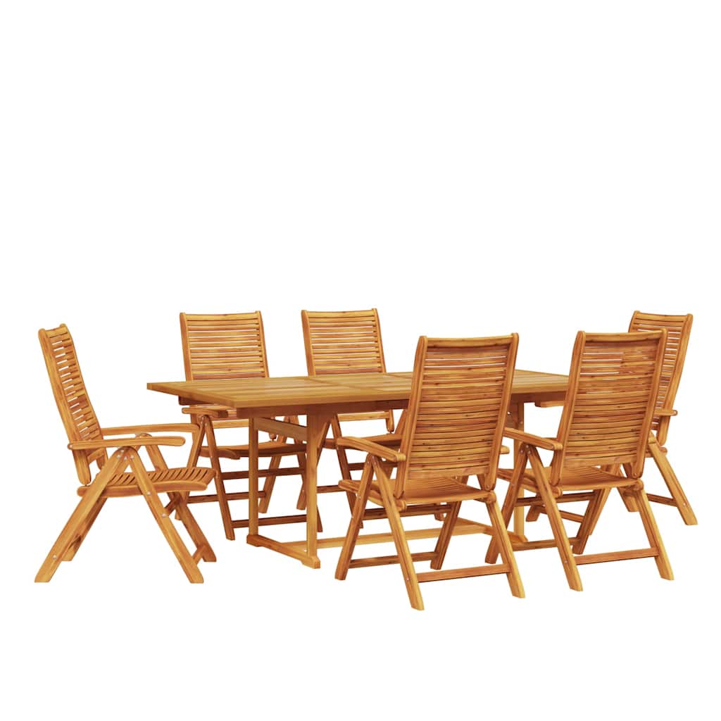 Garden Dining Set 7 pcs Brown Solid Acacia Wood