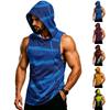 Men's Sleeveless Hooded Tank Top Muscle Fit Breathable Quick Dry Gym Workout Fitness Training Vest