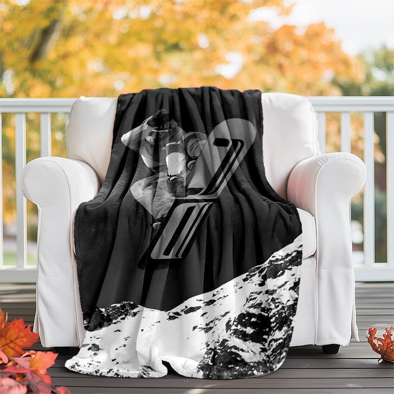 ski Theme Printed Blanket - Perfect for Couch, Bed, Travel & Outdoor Use | Machine Washable, Cozy & Durable.