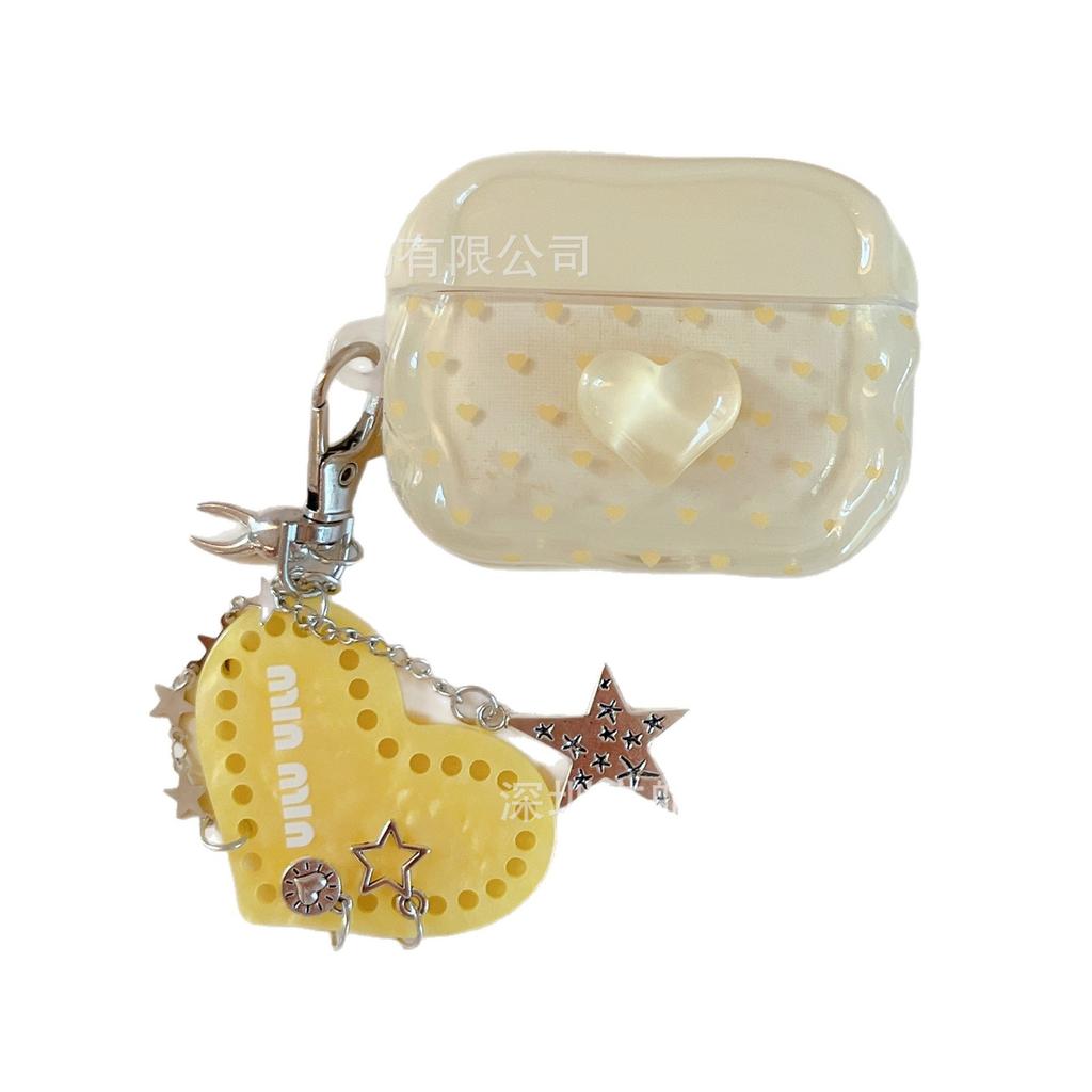 Milk yellow milk green polka dot three-dimensional love is suitable for AirPods1 protective case, new Pro1 Apple earphone case pro1.
