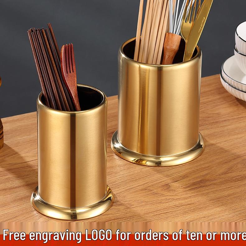 Stainless Steel and Bamboo Skewer & Chopstick Holder