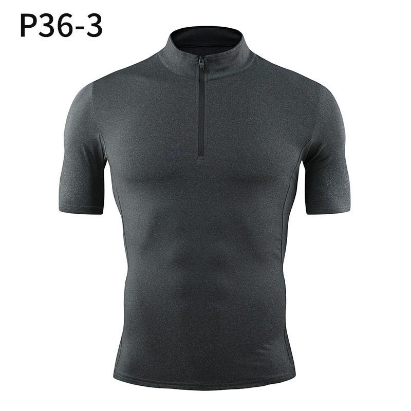 Mens Long Sleeve Workout Tops Men Women Quick Dry Stretch Zip Stand Collar Gym Shirts Running Training Private Trainer