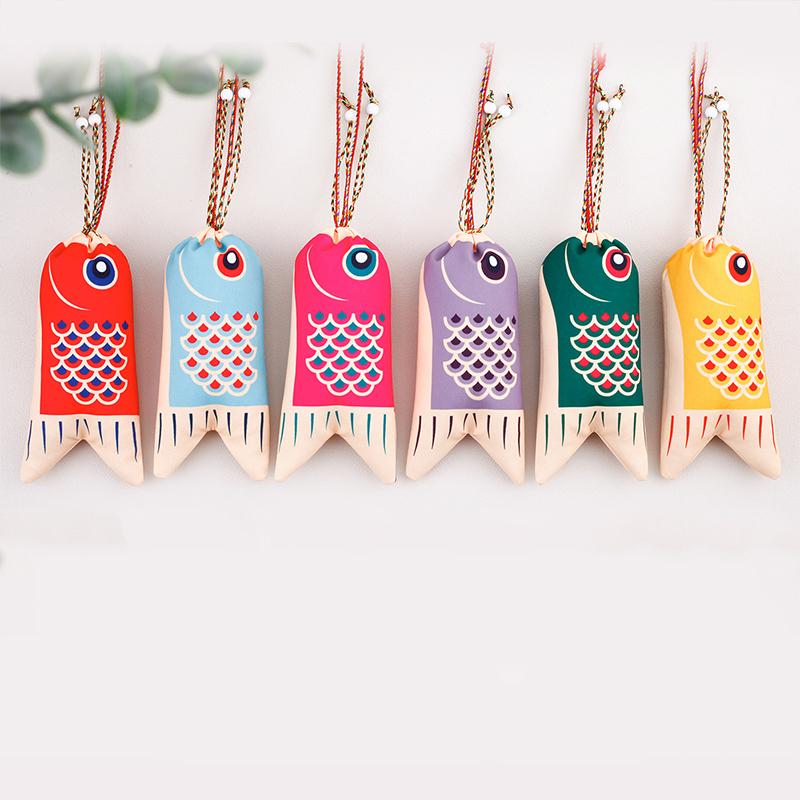 

6pcs Koi Carp Blessing Bag Japanese Style Sachet Ethnic Jewelry Bags Hanfu Decor Lucky Pouch Small Item Bag (Empty, No Filling)