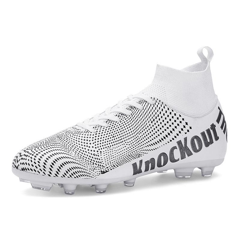 

503 Football Shoes Children Boys Girls Teenagers With A High Top Fly Weave Leather Surface HG Long Nails FG Broken TF Flat Bottom Training 42