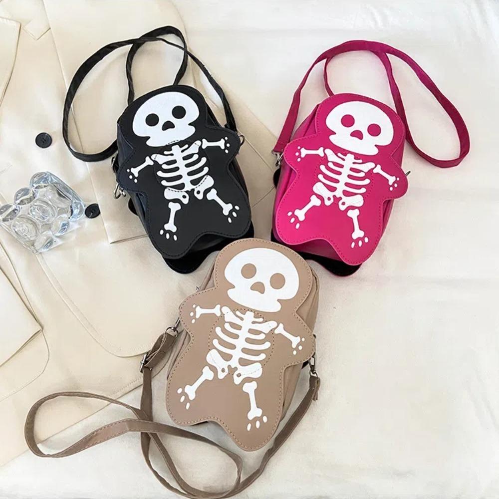 3D Skeleton Shoulder Bag Large Capacity Cute Ghost Purse Halloween Crossbody Bag  Holiday Gift