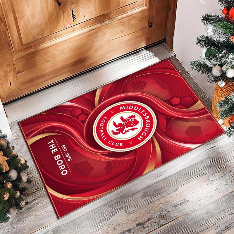 Tappeto Morbido per Pavimento Antiscivolo Decorazione Sportiva Middlesbrough FC Calcio Calcio Pattern per Camera da Letto