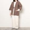 Watano Sato (Cotton Village) Japanese-made Women's Hanten (short padded jacket) - Kurume Dobby Weave Cotton-filled Hanten 8080 (Mini Dot Mocha, Free