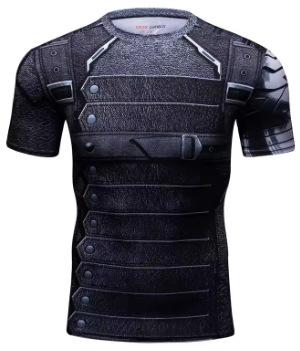Men's Short Sleeve Sports T-Shirt Workout 3D Compression Quick Drying Training Men's Running Gym Fitness Top