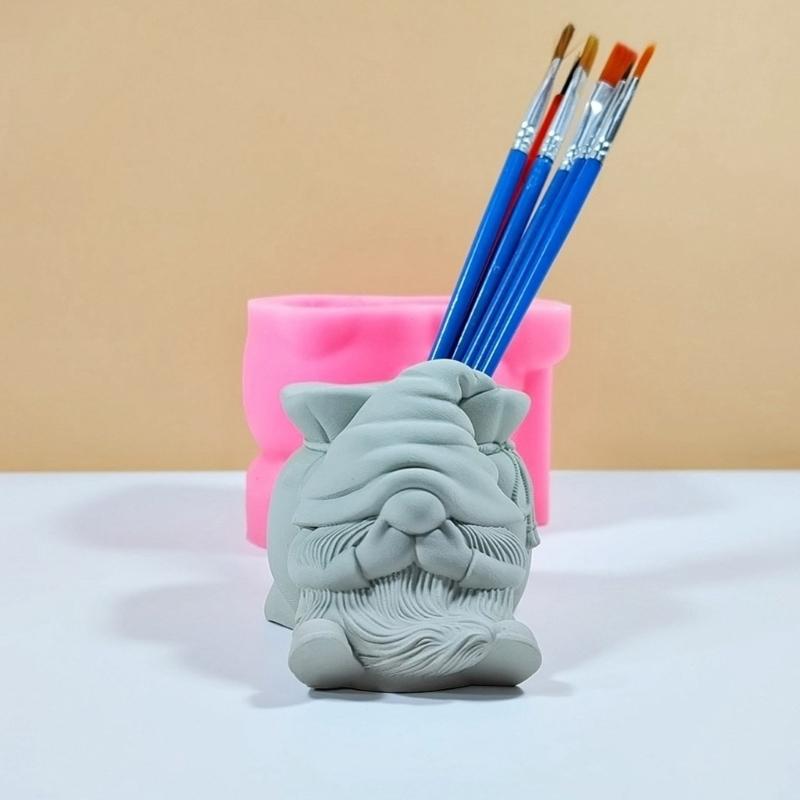 Unique Succulent Vases Pen Holder Moulds Beautiful Flowerpot Silicone Mold Flexible Container Mold for Crafting Projects