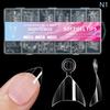 600Pcs Full Cover Press On Nail Tips Stiletto Almond Square Coffin French False Fake Soak Off Gel Nail Extension Tips Capsule
