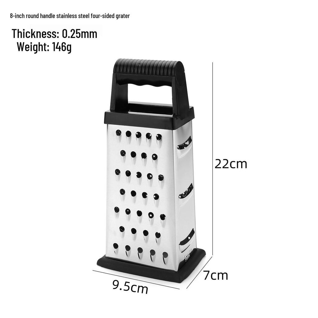 8" & 9" Stainless Steel Four-Sided Cheese & Fruit Grater, Multifunctional Slicer Kitchen Tool