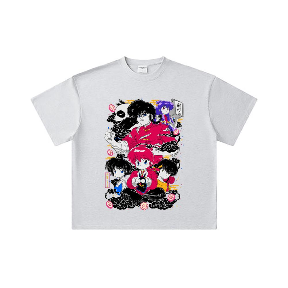 260 GSM Double Yarn 32 Count 100% Cotton Ranma 12 V2 Print Unisex Heavy Cotton T Shirt