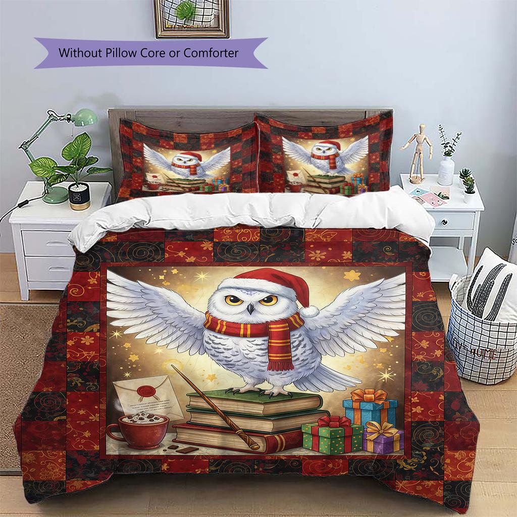 Cartoon-Muster Bettwäsche Steppbett-Set Bettbezug Kissenbezug Heimdekoration Geburtstagsgeschenk (1 Bettbezug + 2 Kissenbezüge, ohne Füllung)