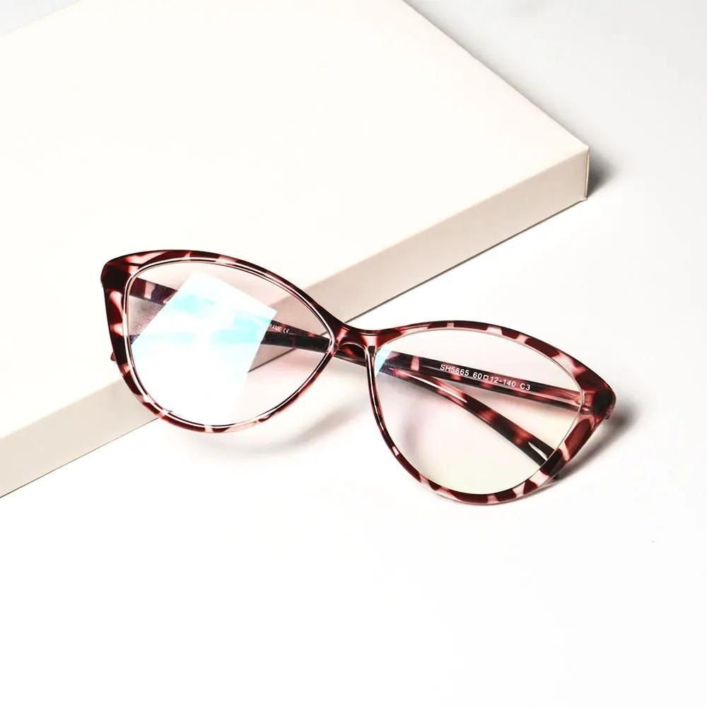 SHINU Cat Eye Frame Women Multifocal Presbyopia Glasses Progressive Near Far Vision Big Face Size Frame