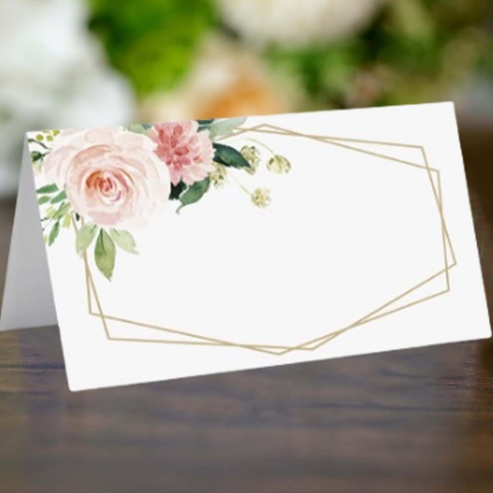 50pcs Paper Seating Place Cards Writable Tented Name Card Gift Cards  Banquet Tables