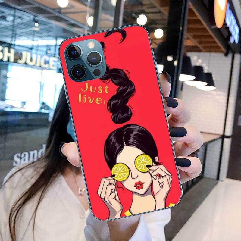 

Чехол для телефона Cool Girl для iPhone 11 12 13 Pro Max 5s 6s 7 8 Plus X Xr Xs Max Se 2020 13 Mini iphone 13 mini