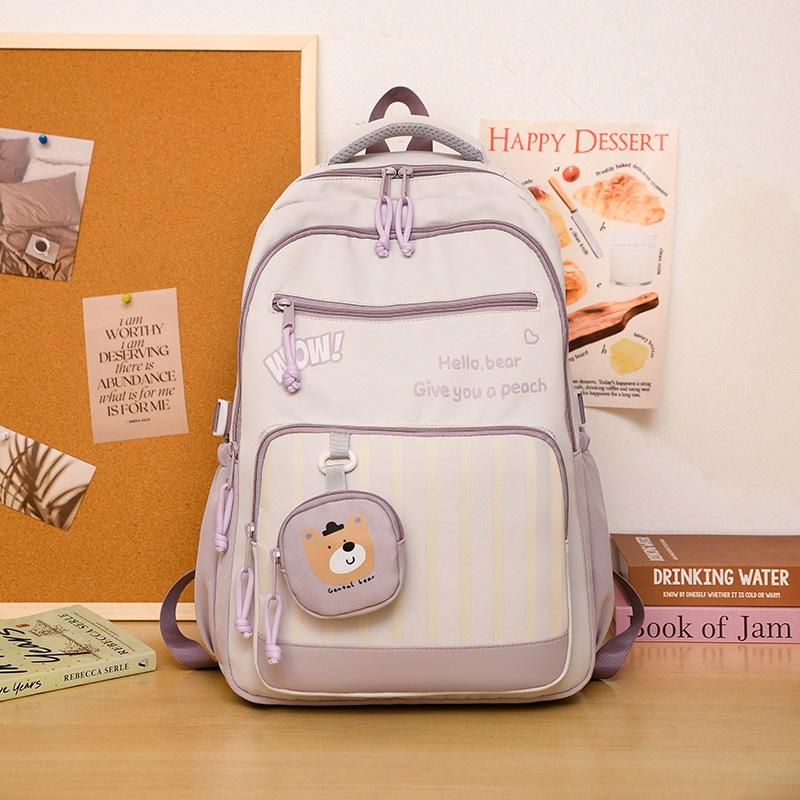 High value, fresh and sweet, candy-colored backpack, lightweight and large-capacity backpack for junior high school students