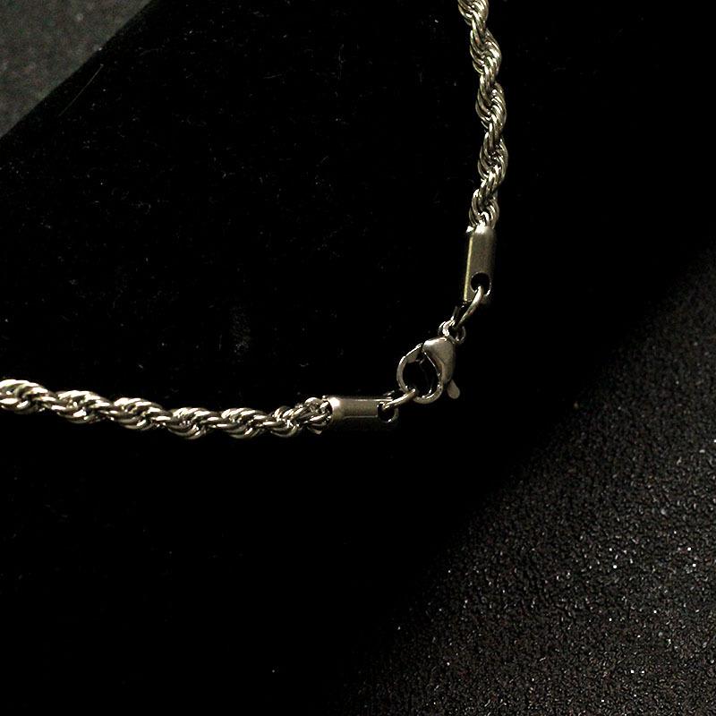 Stainless Steel Twisted Chain Necklace for Women & Men - Simple Titanium Steel Fashion Design