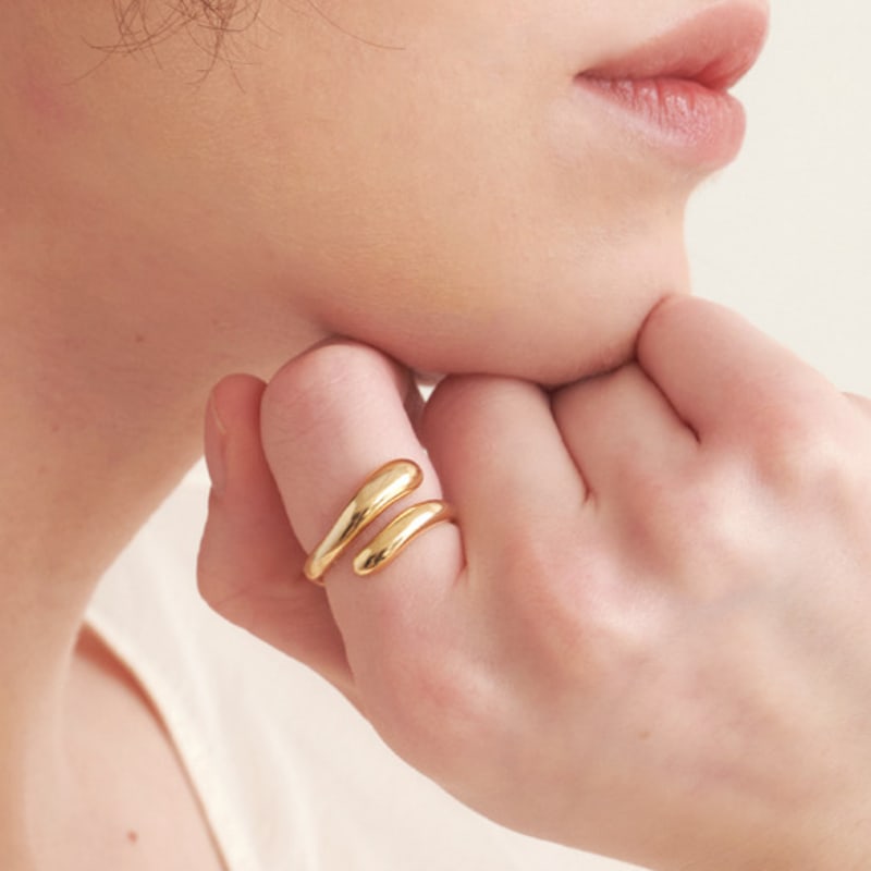 halden round finish two line ring (R003_gold)