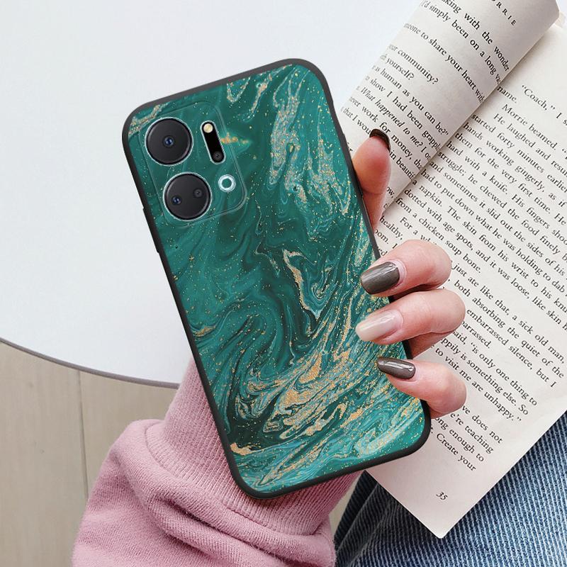 Case For Honor X7a Back Cover Protective Silicone Funda Fashion Marble Stone Texture Coque For HonorX7a 6.75 X8b X7b X7c X7d X8c